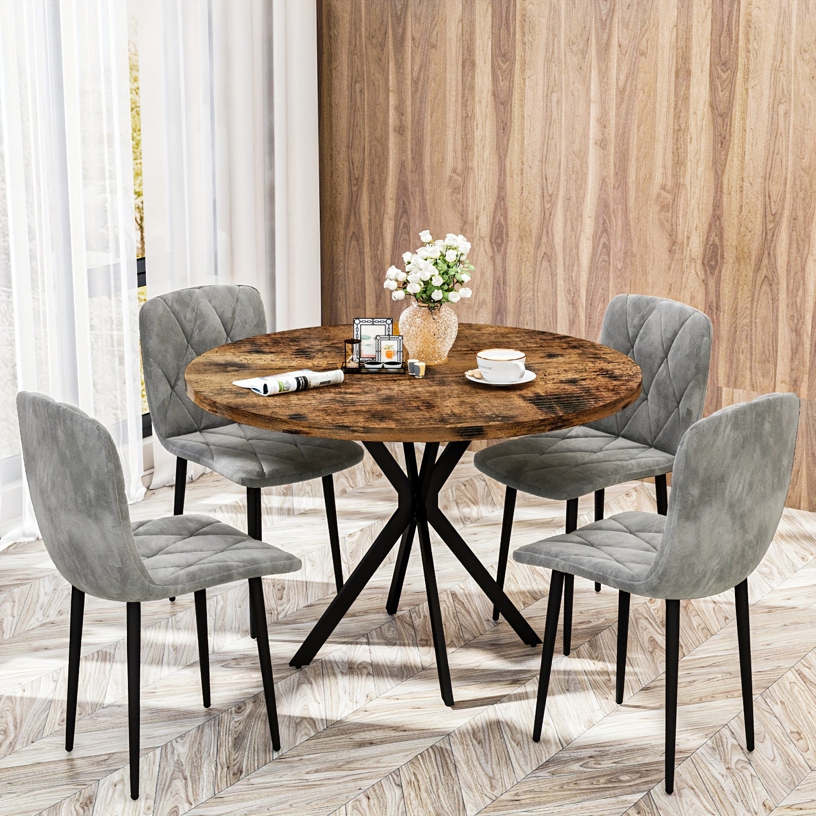 Round Dining Table Set for 4, 39\